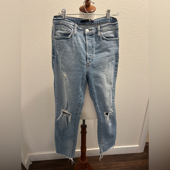 Joe's Jeans Denim - Joe's Jeans Women's Cropped Distressed Light Blue